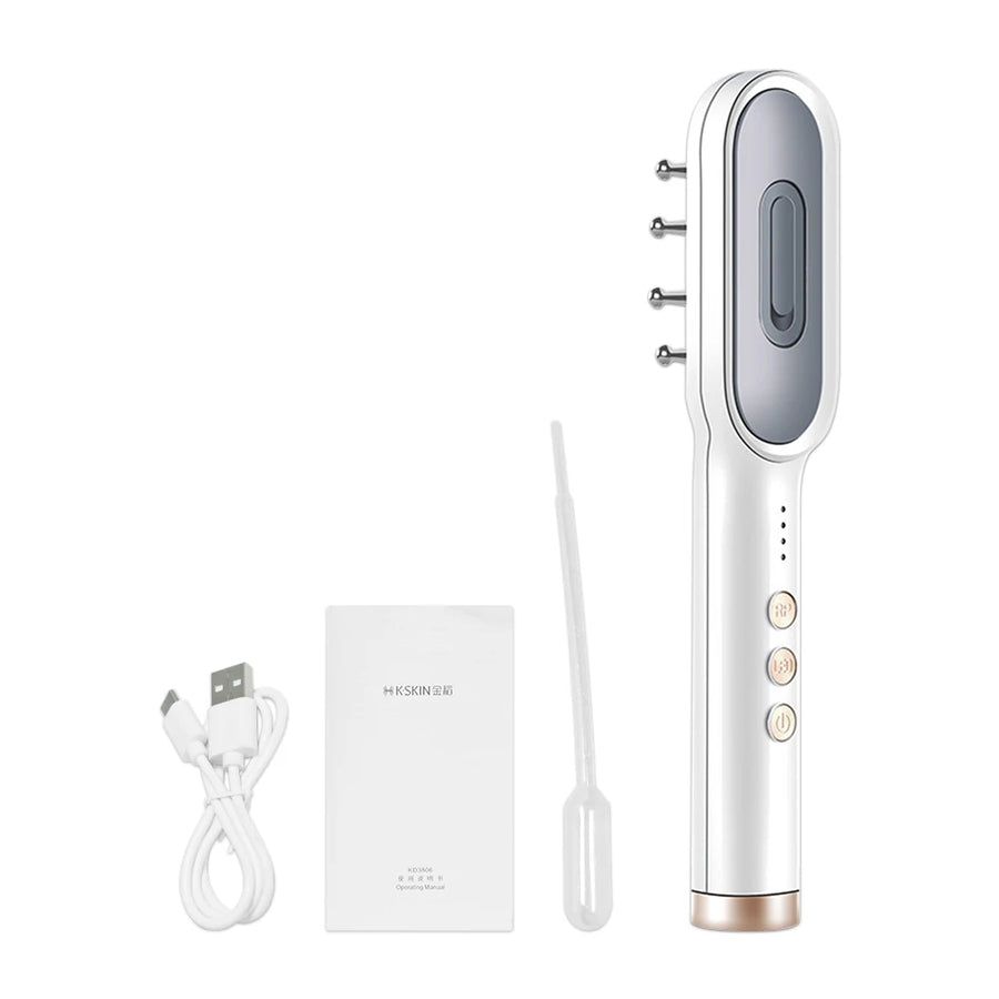 Hair Growth Comb Electric Scalp Massager Brush EMS anti Hair Loss Treatment for Men Women Head Massage Tool and Led Red Light