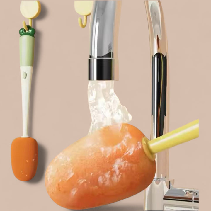 3-in-1 Carrot Shape Bottle Cleaning Brush Set