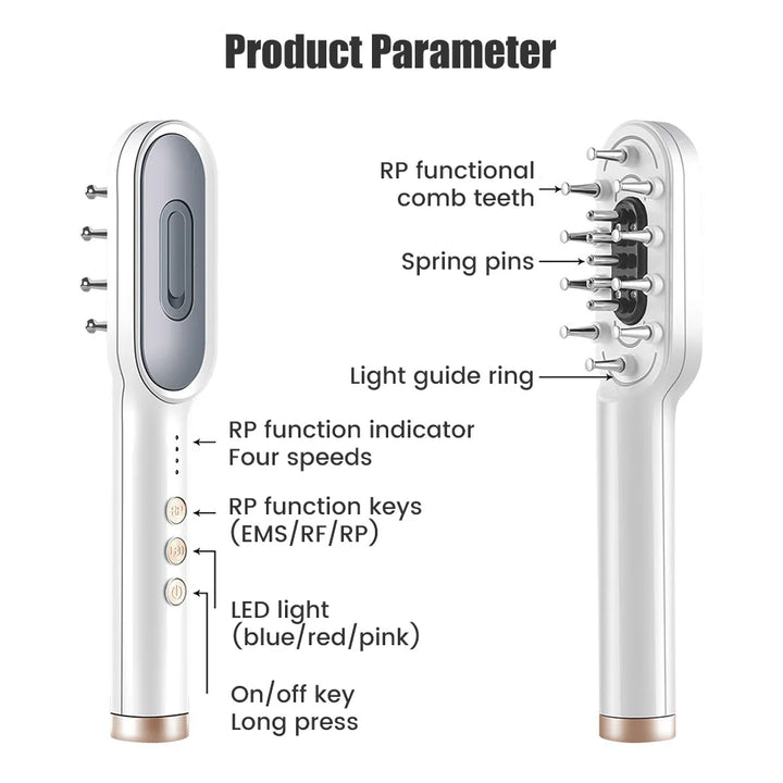 Hair Growth Comb Electric Scalp Massager Brush EMS anti Hair Loss Treatment for Men Women Head Massage Tool and Led Red Light