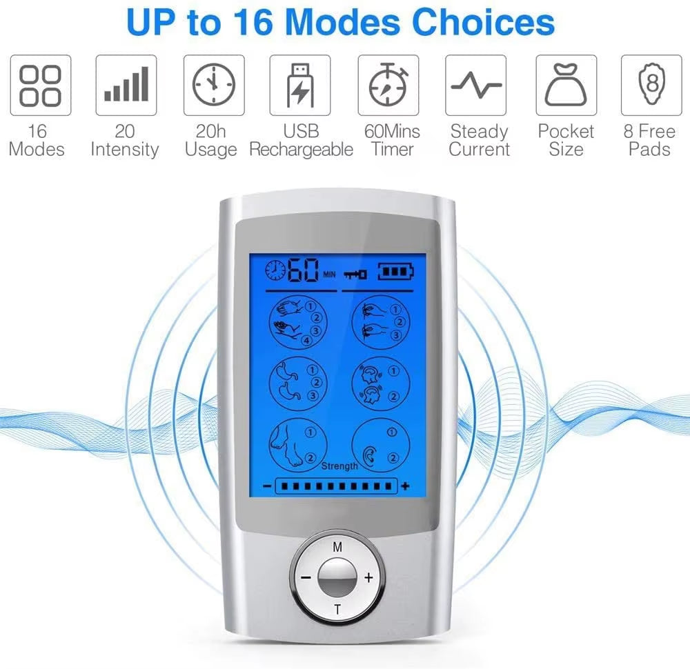 ANLT 16-Mode EMS TENS Digital Therapy Machine – Muscle Stimulator & Body Slimming Massager - ANLT