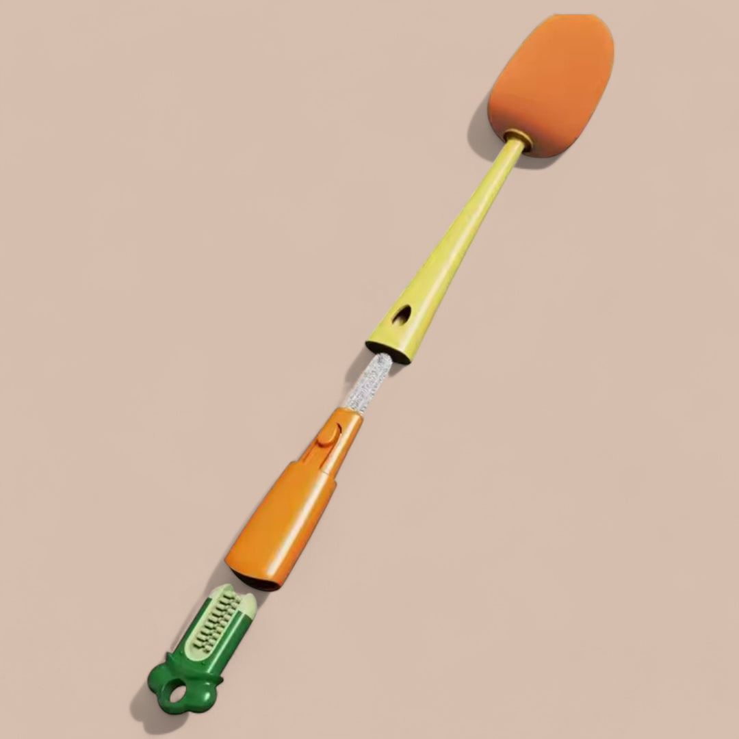 3-in-1 Carrot Shape Bottle Cleaning Brush Set