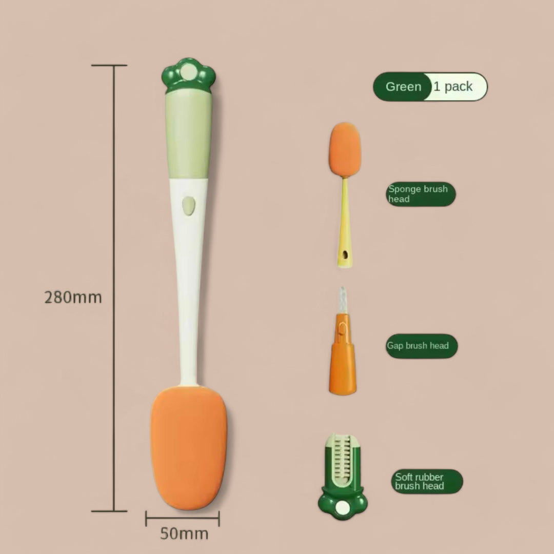 3-in-1 Carrot Shape Bottle Cleaning Brush Set