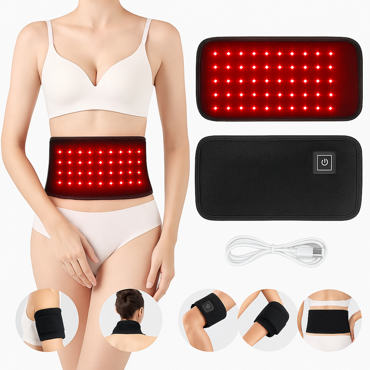 ANLT 60-LED Red & Infrared Light Therapy Belt – 660nm & 850nm Wrap for Fat Burning, Pain Relief & Muscle Recovery