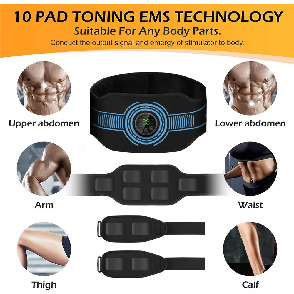 ANLT EMS Abdominal Stimulator Belt – Intelligent Muscle Training & Slimming Device (USB Rechargeable) - ANLT