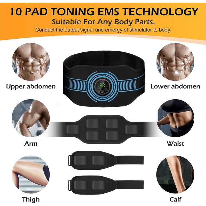 ANLT EMS Abdominal Stimulator Belt – Intelligent Muscle Training & Slimming Device (USB Rechargeable) - ANLT